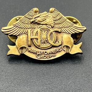 Harley Davidson Motorcycle Vintage HOG Harley Owners Group Brass Pin 1983